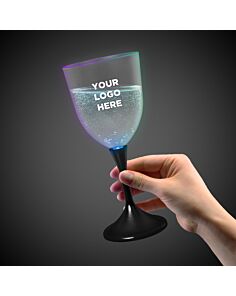 Light Up Wine Glass with Black Stem and Clear Top - 10 Ounce 
