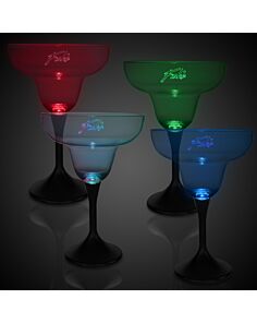 LED Margarita w/ Black Stem & Clear Top