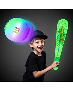 Light Up Bat and Baseball Inflatable Set