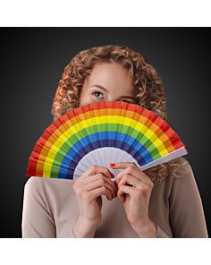 9" Rainbow Folding Fans