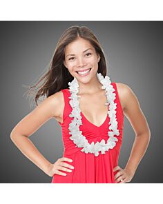 White Silk Flower Leis