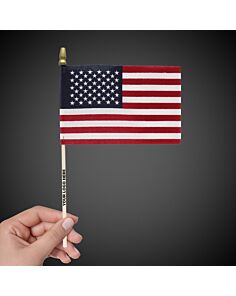 American Flags with Wooden Handles - 4" x 6"