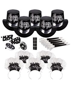 Grand Silver New Year's Eve Party Kit for 50 People 