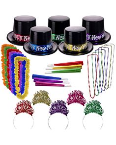 Midnight Metallic New Year's Eve Party Kit for 50 People 