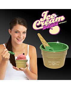 6oz Green Ice Cream Bowl and Spoon Sets
