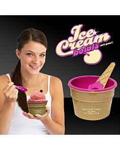 6oz Pink Ice Cream Bowl and Spoon Sets