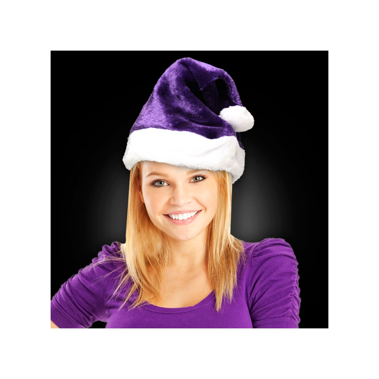 Gathering Yellow Purple Santa Hat