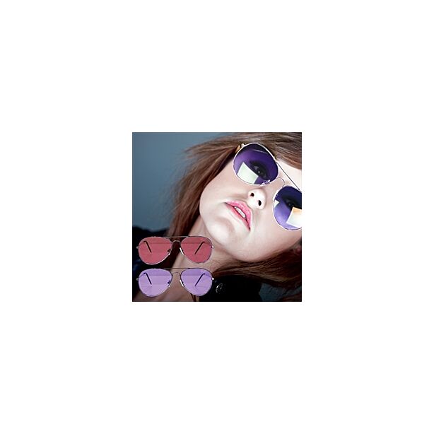 Aviator Sunglasses with Assorted Color Lenses