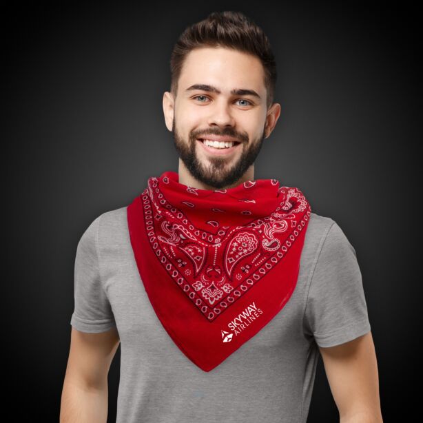 Red 22" x 22" Cotton Paisley Bandanas