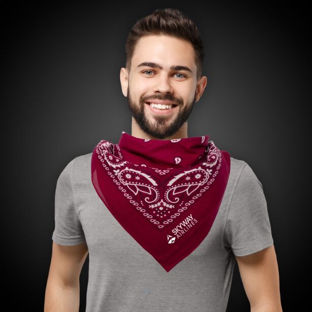 Burgundy 22" x 22" Cotton Paisley Bandanas