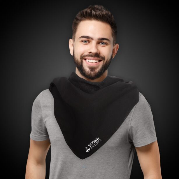 Solid Black 22" x 22" Cotton Bandana