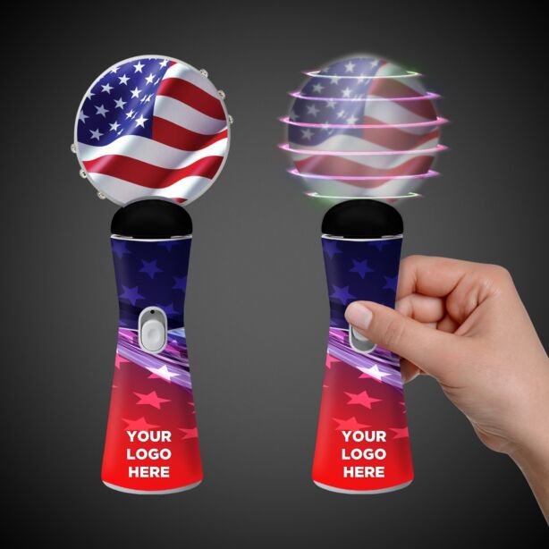 Patriotic LED 9" Coin Spinner Wand 