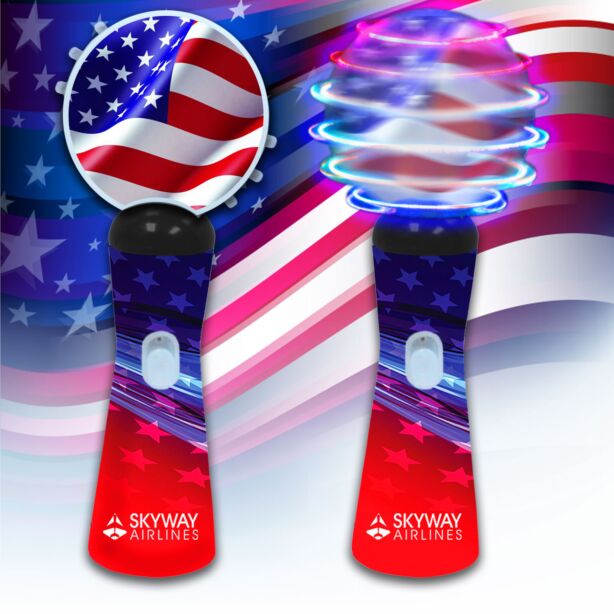 Patriotic LED 9" Coin Spinner Wand 