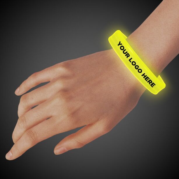 Yellow Deluxe Triple Wide 9 Inch Glow Bracelet 