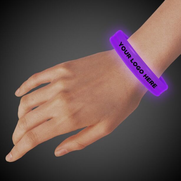 Purple Deluxe Triple Wide 9 Inch Glow Bracelet 