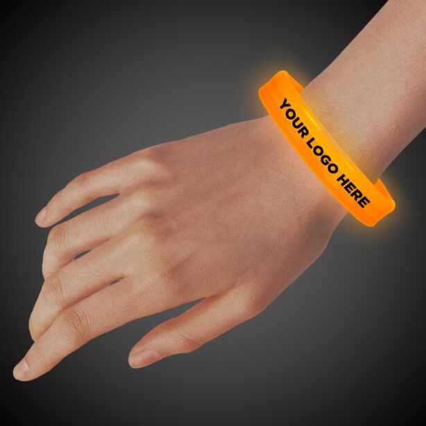 Orange Deluxe Triple Wide 9 Inch Glow Bracelet 