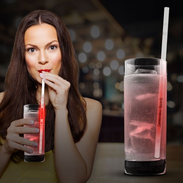 Red 9" Glow Motion Straws