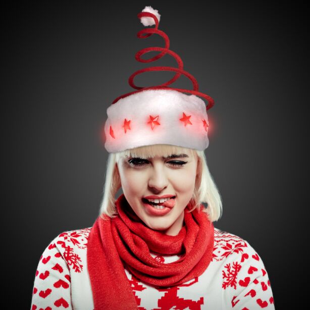 Light Up Spring Tree Santa Hat 