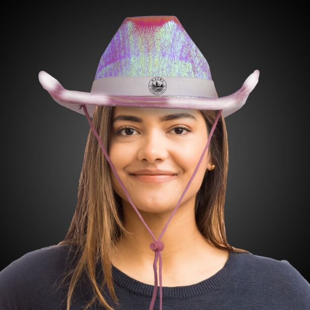 Pink Iridescent Light Up Cowboy Hat