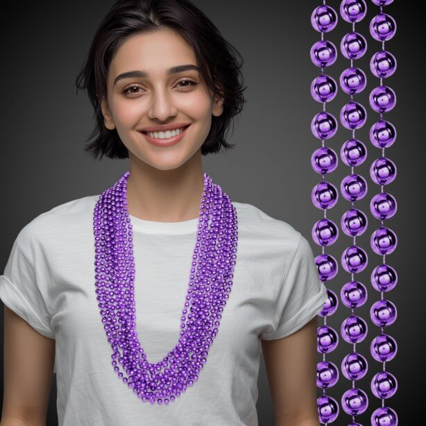 Metallic Light Lavender Mardi Gras Beads