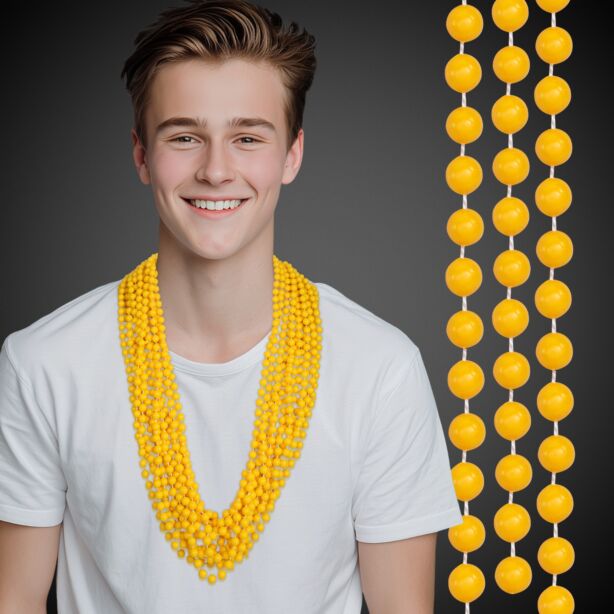 Yellow Mardi Gras Beads