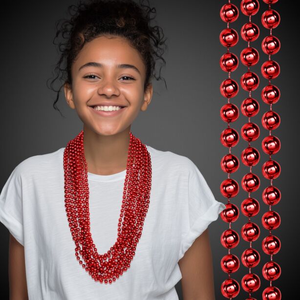 Metallic Red Mardi Gras Beads