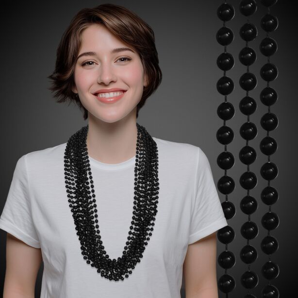 Black Mardi Gras Beads