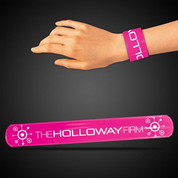 8 3/4" Pink Slap Bracelets