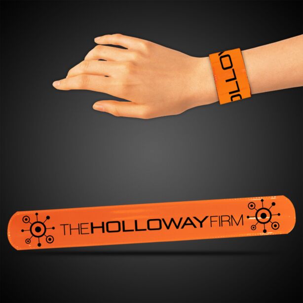 8 3/4" Orange Slap Bracelets