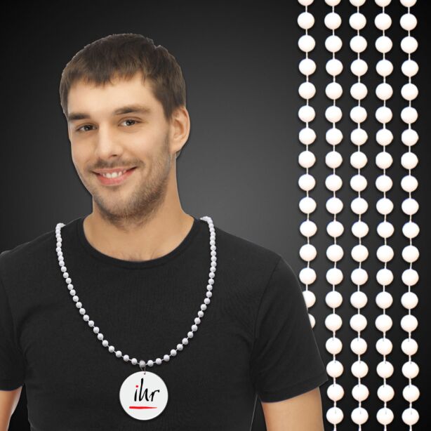 White Mardi Gras Beads 
