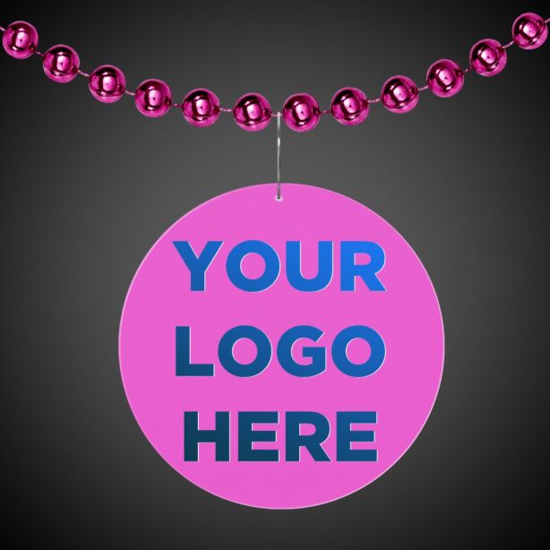 Pink Circle Plastic Medallion Badges