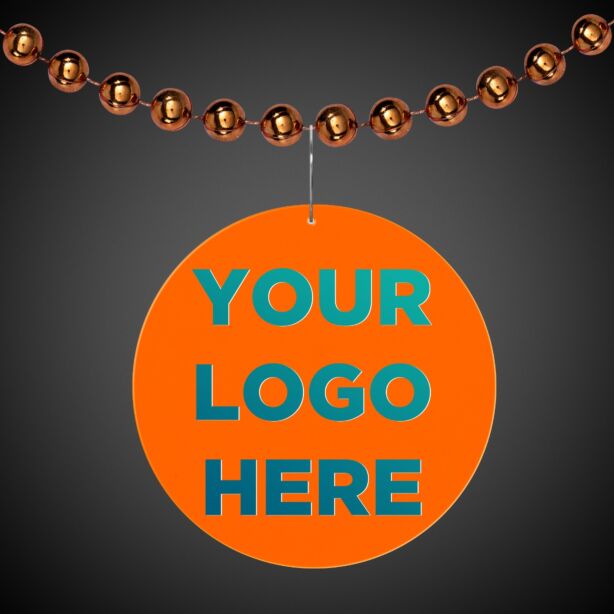 Orange Circle Plastic Medallion Badges