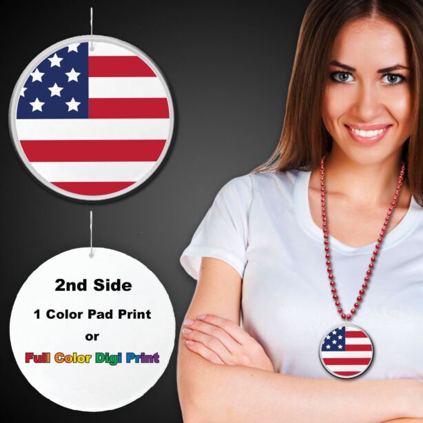 American Flag Plastic Medallions<br>2 1/2"</br>