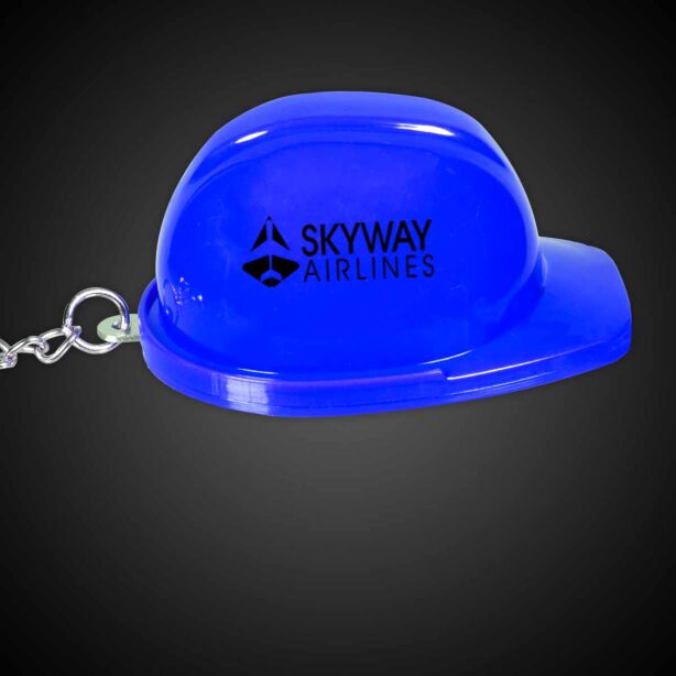 Blue Plastic Construction Hat Bottle Opener Key Chains