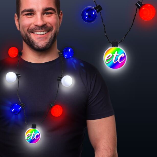 Patriotic LED Medallion Ball Necklace 