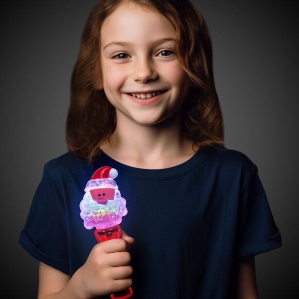 LED Santa  Spinner Wand - 7 1/2" 
