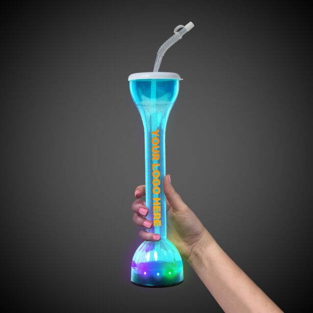 Transparent Blue LED Yard Glass
