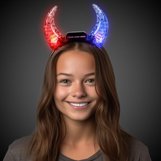 Light Up Crystal Devil Horns