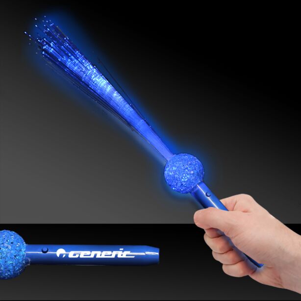 Blue LED Flashing Fiber Optic Wand - 15 Inch