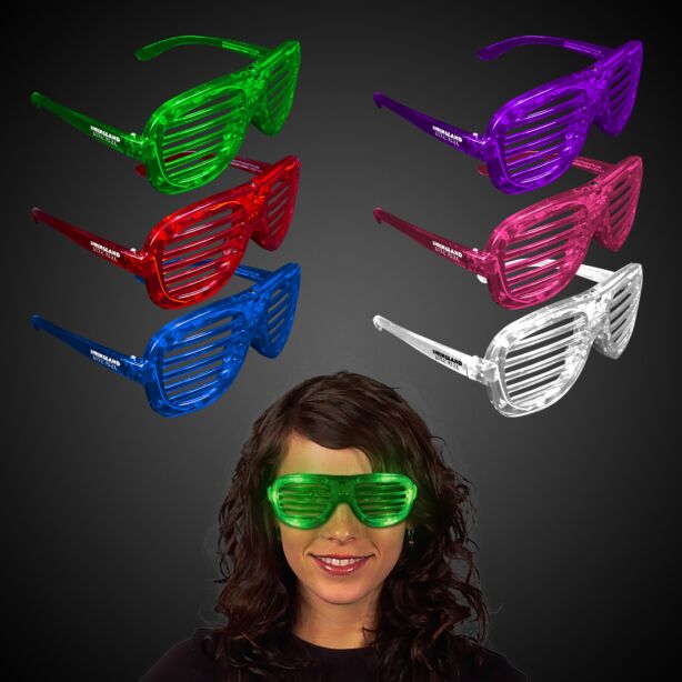 Light Up Slotted Shutter Shade Glasses 