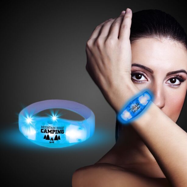 Blue LED Stretchy Bangle Bracelets 