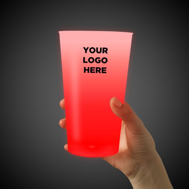 Red LED Pint Glass