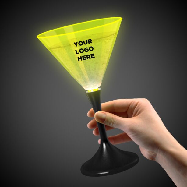 Yellow Neon LED Martini Glasses 
