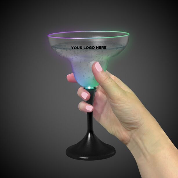 LED Margarita w/ Black Stem & Frosted Top