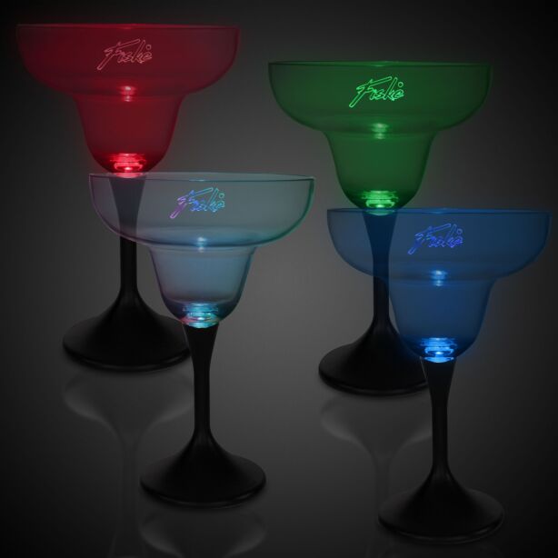 LED Margarita w/ Black Stem & Clear Top