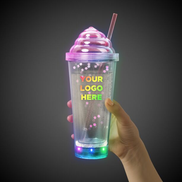 Pink Ice Cream LED Tumbler