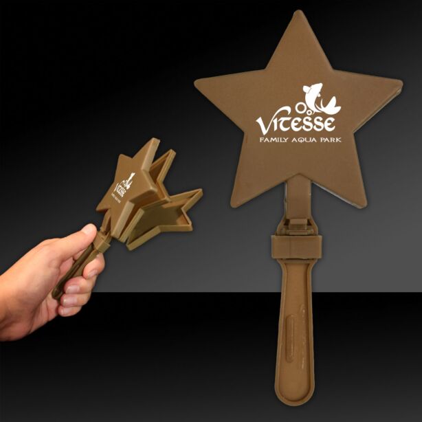 Matte Gold Star Shape Hand Clappers 