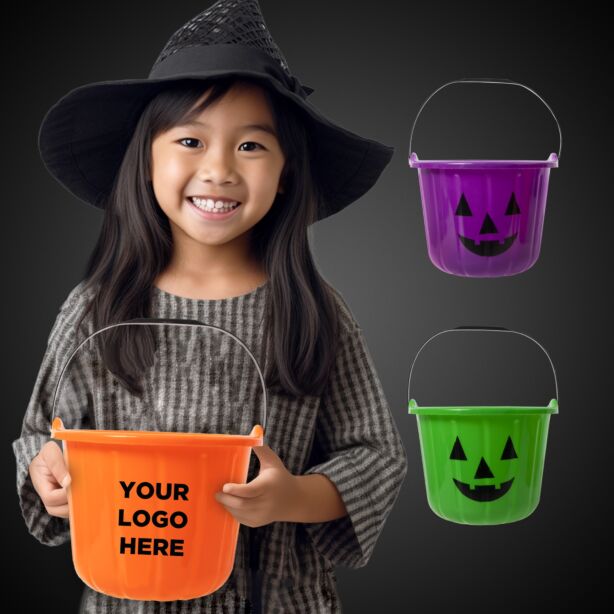 Pumpkin Bucket w/ Handle 12CT