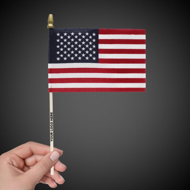 American Flags with Wooden Handles - 4" x 6"