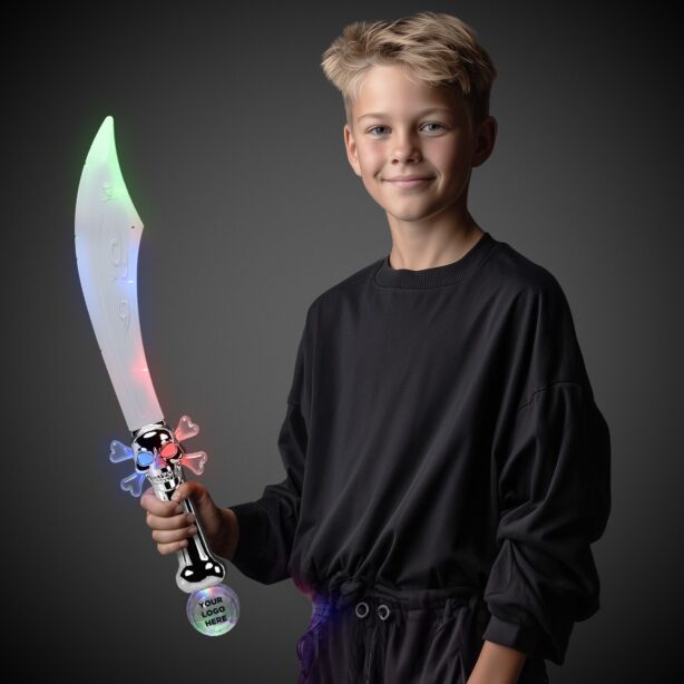 LED Pirate Sword with Flashing Color Lights - 23 Inch
